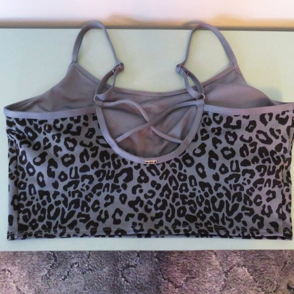 Pink Active Dark Steel Ultimate‎ Lightly Lined Leopard Gray Sport Bra Top L - Picture 5 of 9